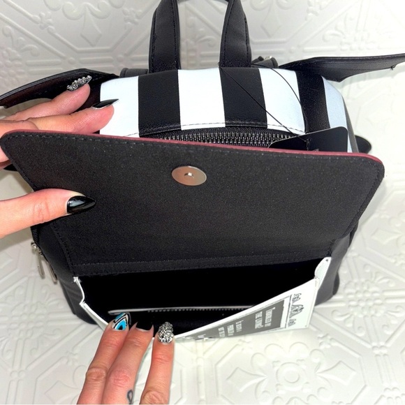 NWT Beetlejuice Recently Deceased Handbook Bat Wing Mini Backpack - Picture 8 of 10